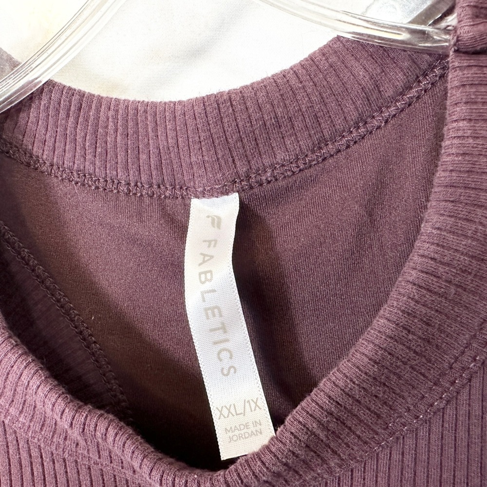 Fabletics Plus Size 1X XXL Tank Top Ribbed‎ Racerback Deep Plum Activewear 639 - Picture 7 of 8